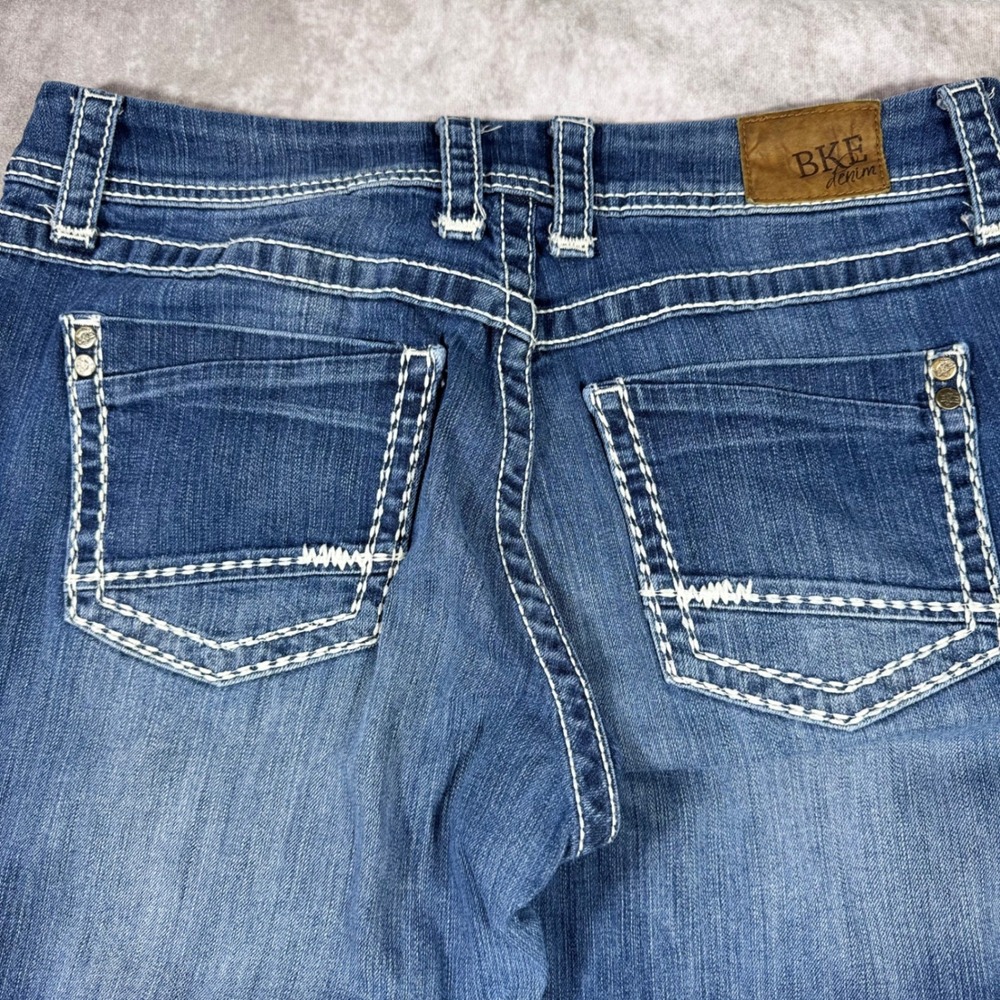 BKE Harper Bootcut Jeans Womens 32R Medium Wash Contrast Stitch Denim Blue - Picture 12 of 13